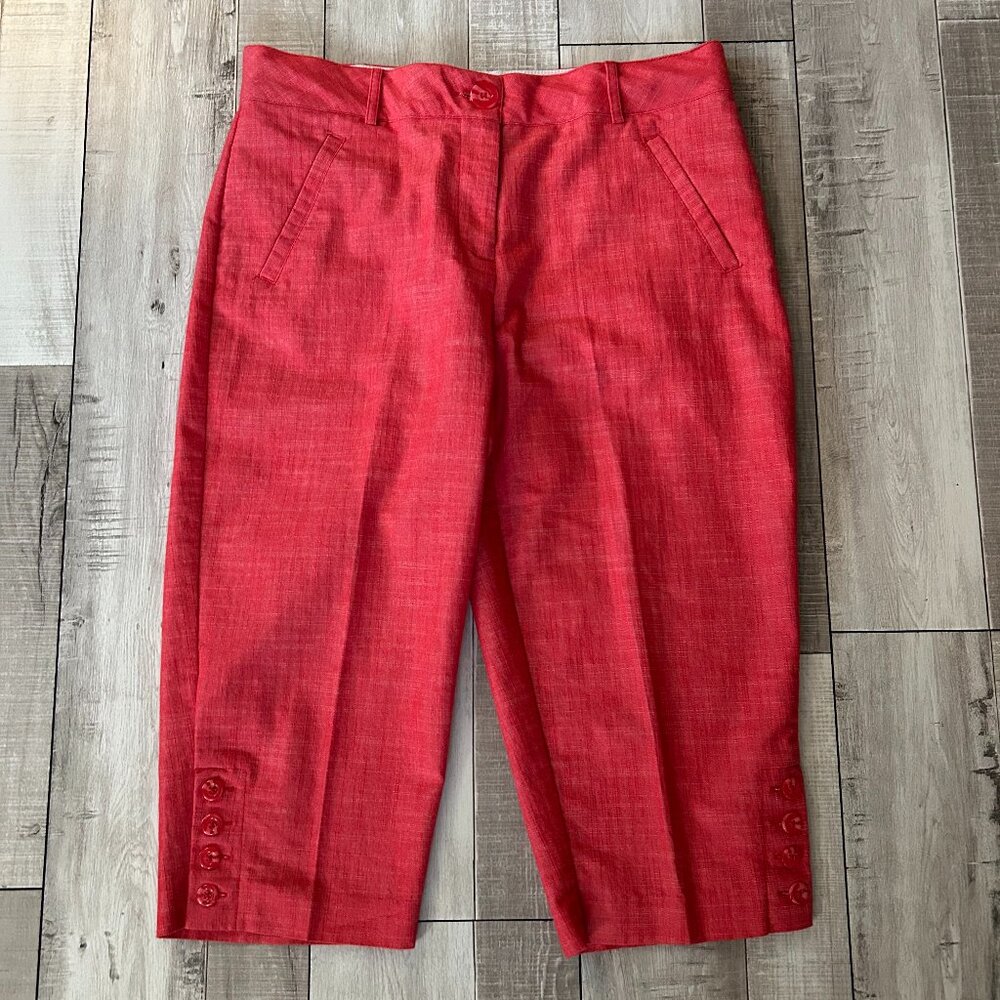 Counterparts Red Crop Capri Pants No Gap Waistband Size 10P